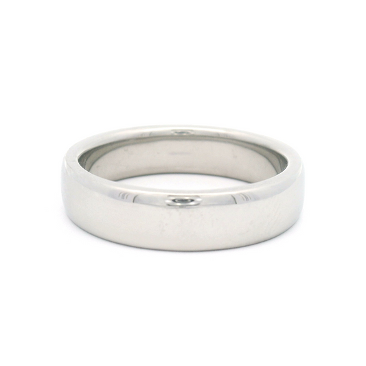 Platinum 5mm Wide x 2mm Thick Soft Domed Comfort Fit Band