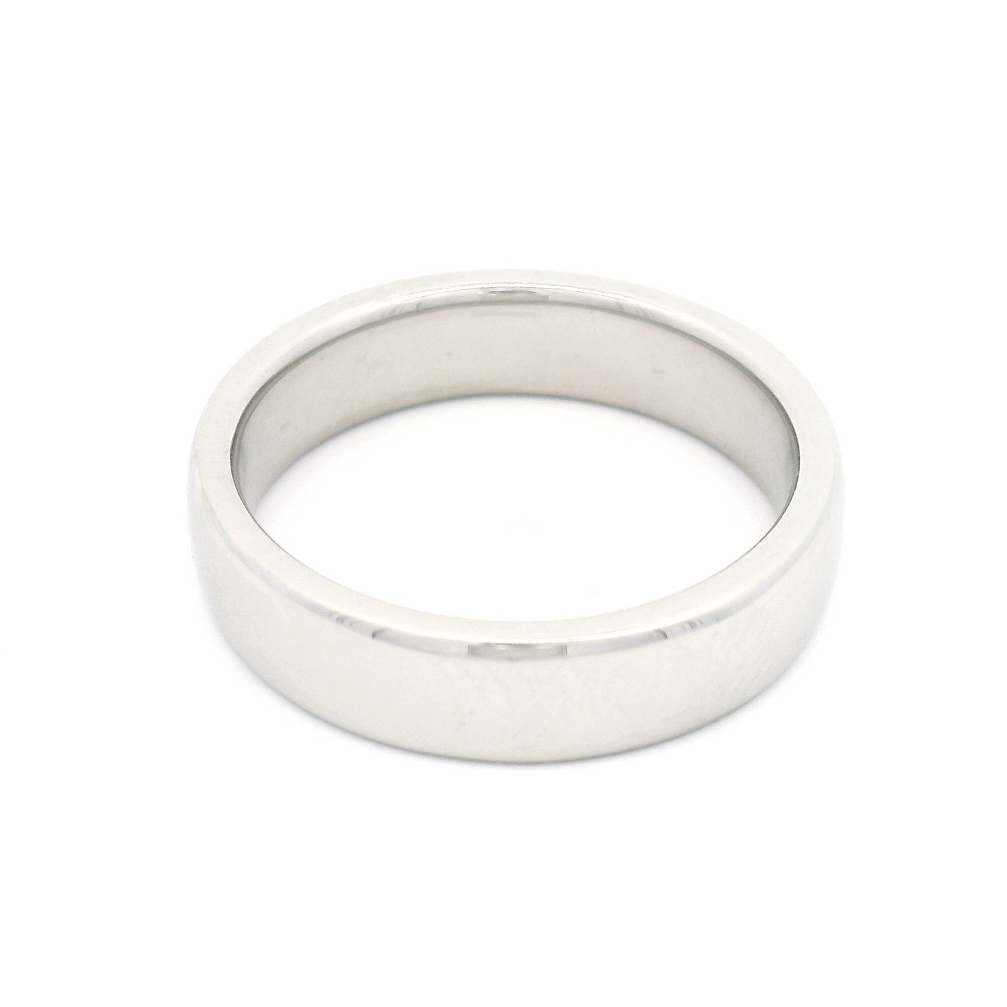 Platinum 5mm Wide x 2mm Thick Soft Domed Comfort Fit Band