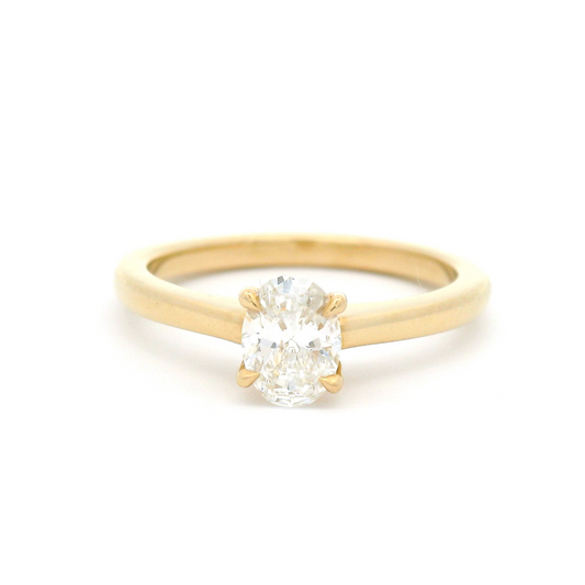 14k Yellow Gold Solitaire Featuring a Natural 0.50ct Oval Diamond