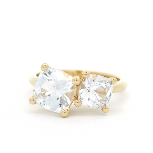10k Yellow Gold Moi et Toi with 2.93cts Lab Grown Sapphires