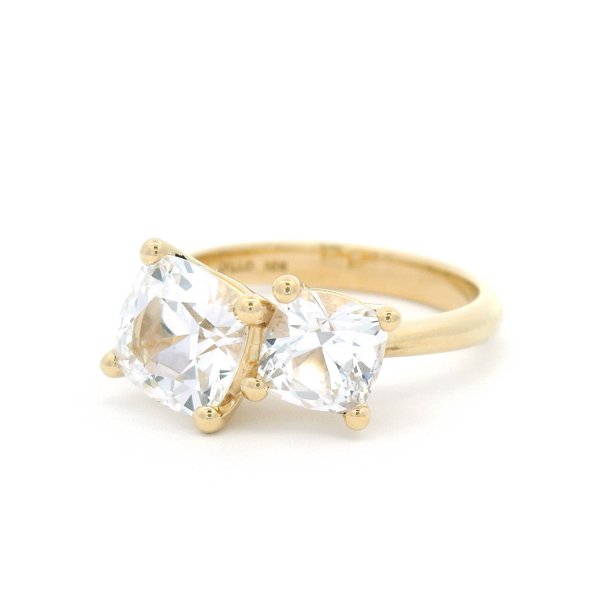 10k Yellow Gold Moi et Toi with 2.93cts Lab Grown Sapphires
