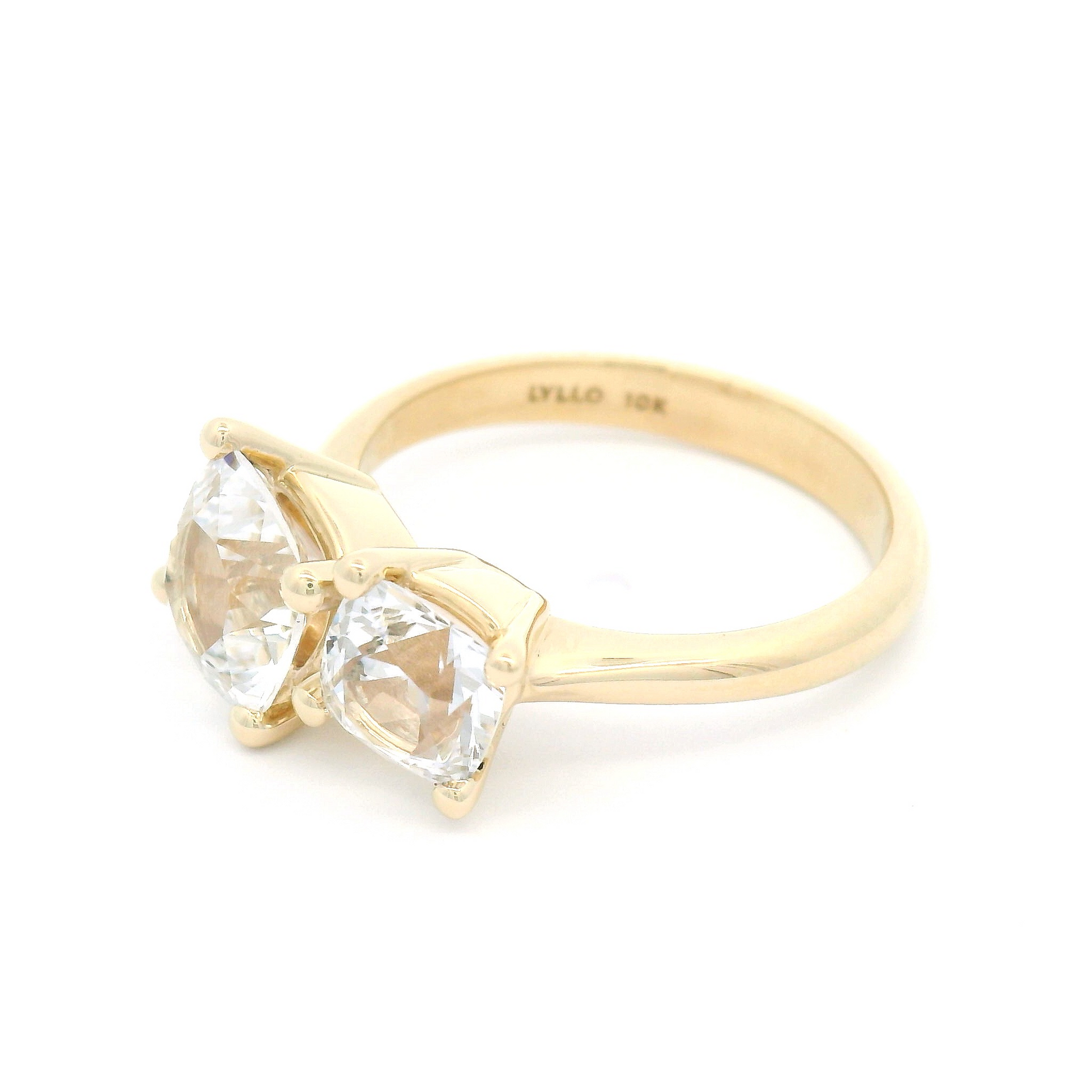10k Yellow Gold Moi et Toi with 2.93cts Lab Grown Sapphires