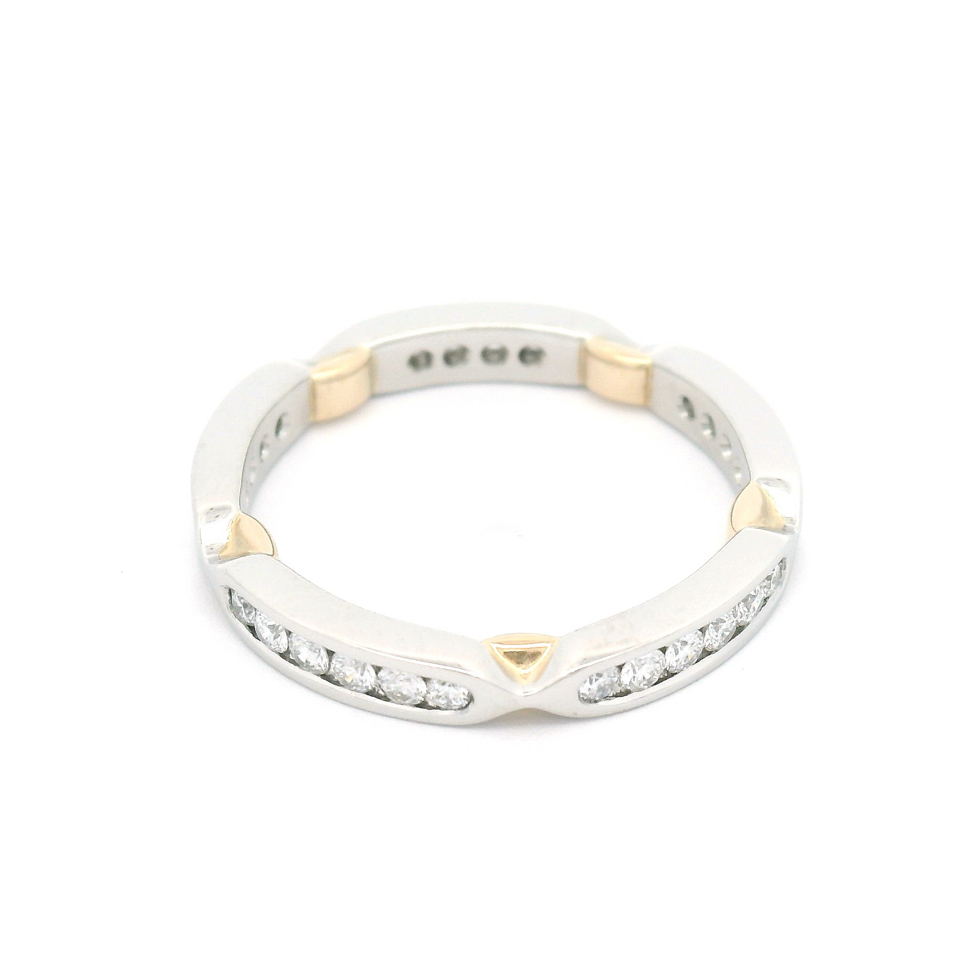 Platinum and 14k yellow eternity band with 0.37cts total weight channel-set  diamonds.