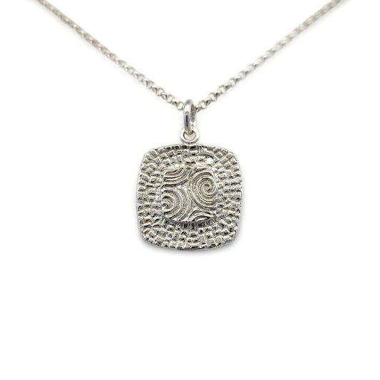 Bojagi Silver Square Pendant