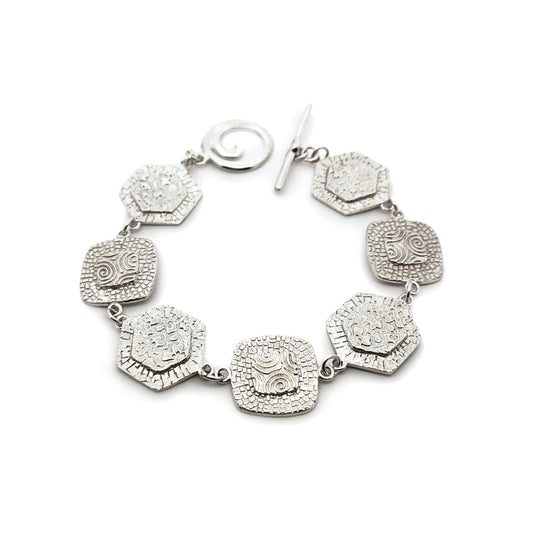 Bojagi Silver Square & Hexagon Bracelet