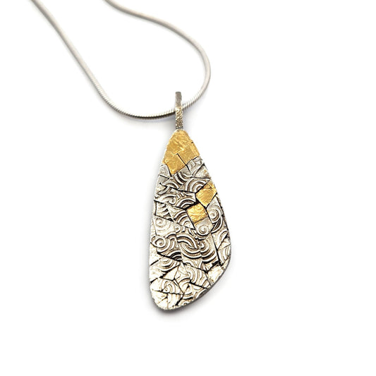 Bojagi Silver Large Leaf Pendant