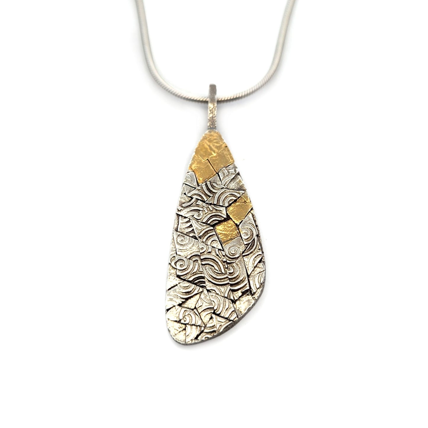 Bojagi Silver Large Leaf Pendant