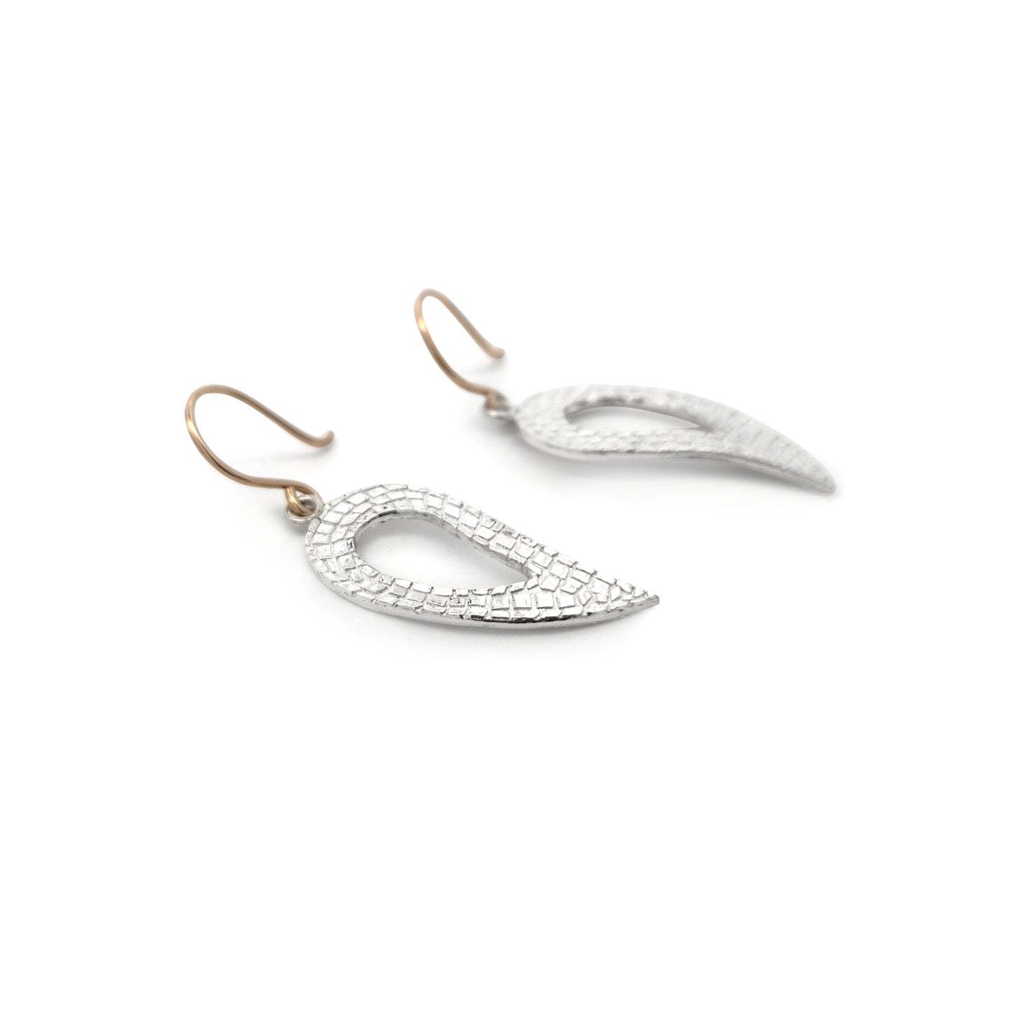 Bojagi Silver Feather Drop Earrings