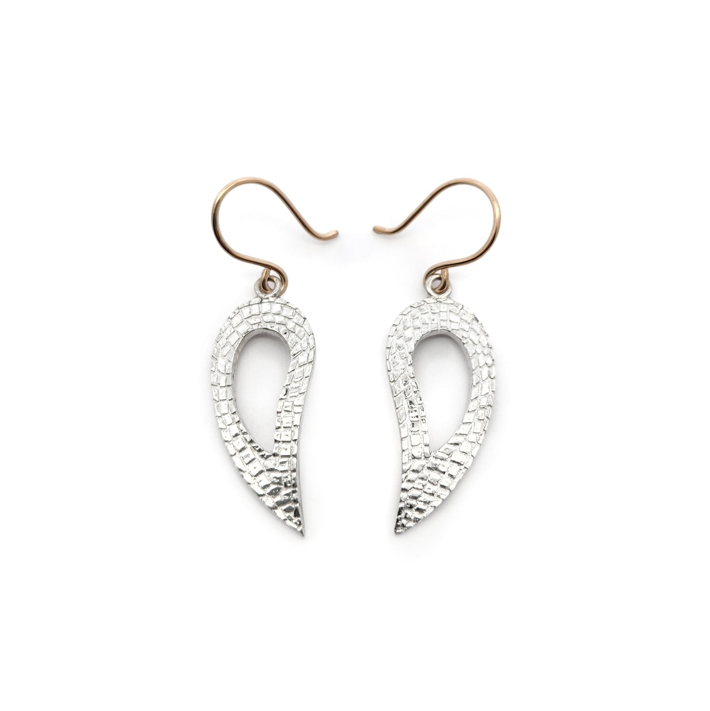 Bojagi Silver Feather Drop Earrings