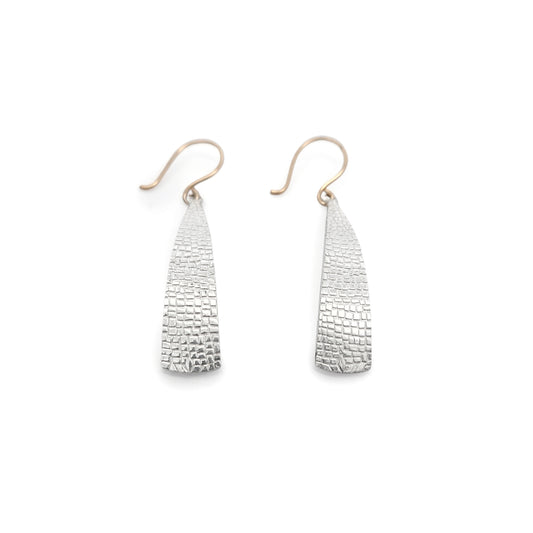 Bojagi Silver Long Drop Earrings