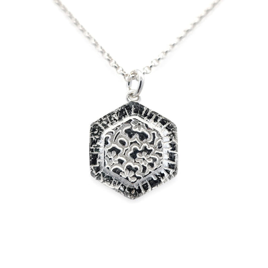 Bojagi Silver Hexagon Pendant