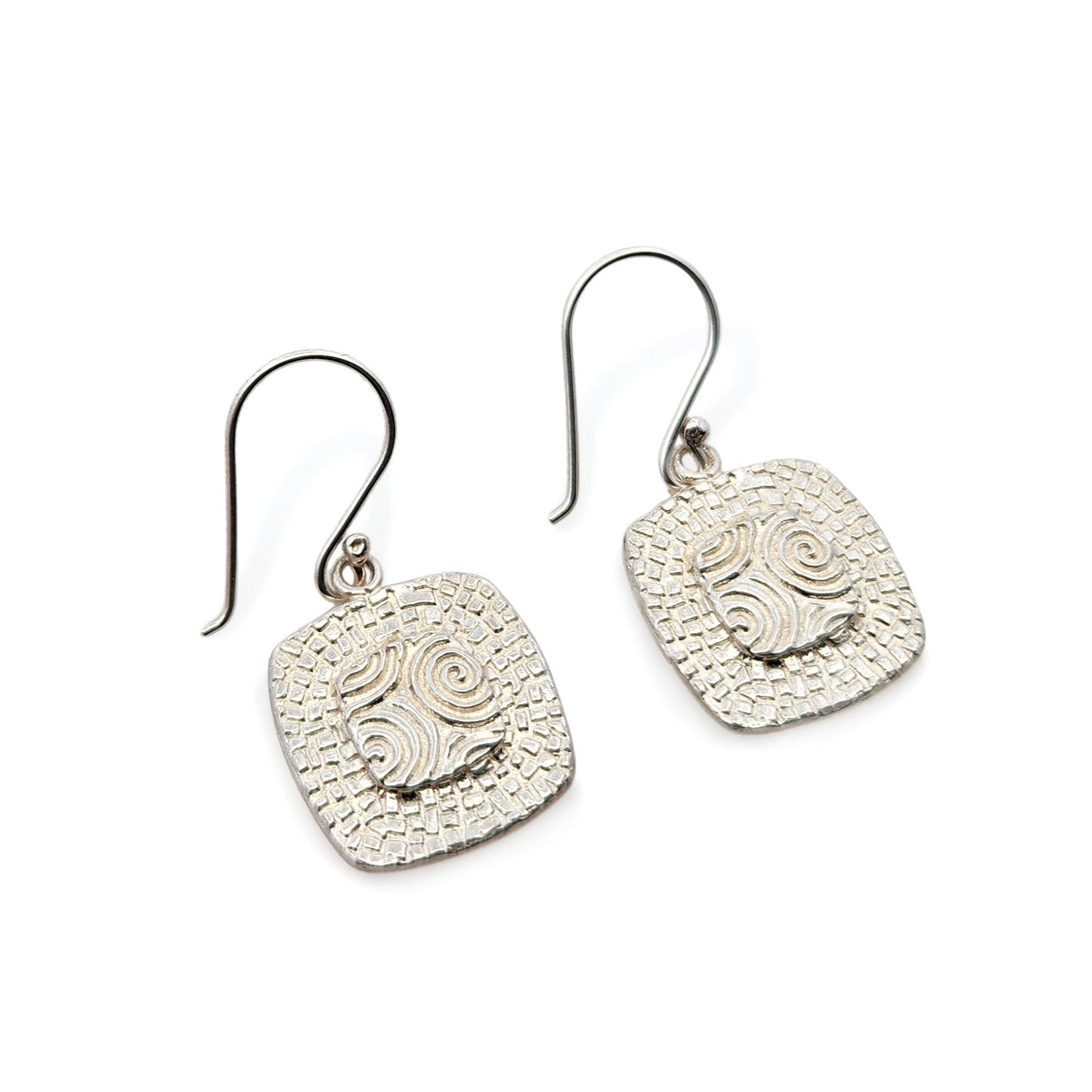 Bojagi Silver Square Drop Earrings
