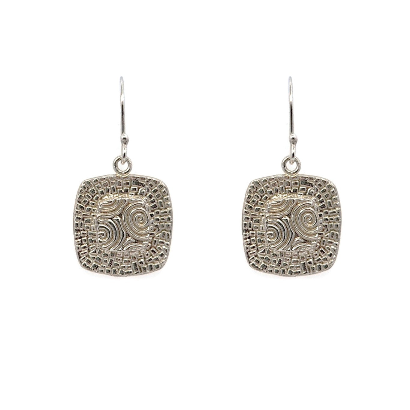 Bojagi Silver Square Drop Earrings