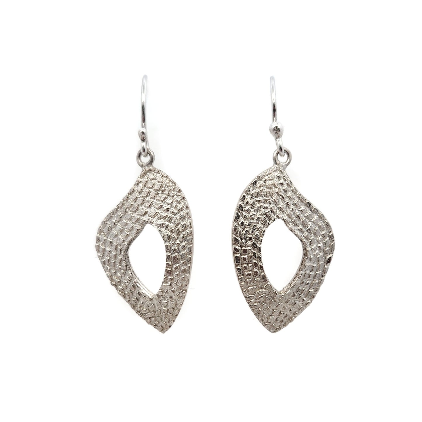 Bojagi Silver Petal Drop Earrings