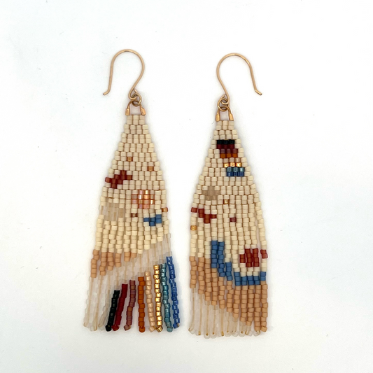 Cream Multi-Bead Earrings