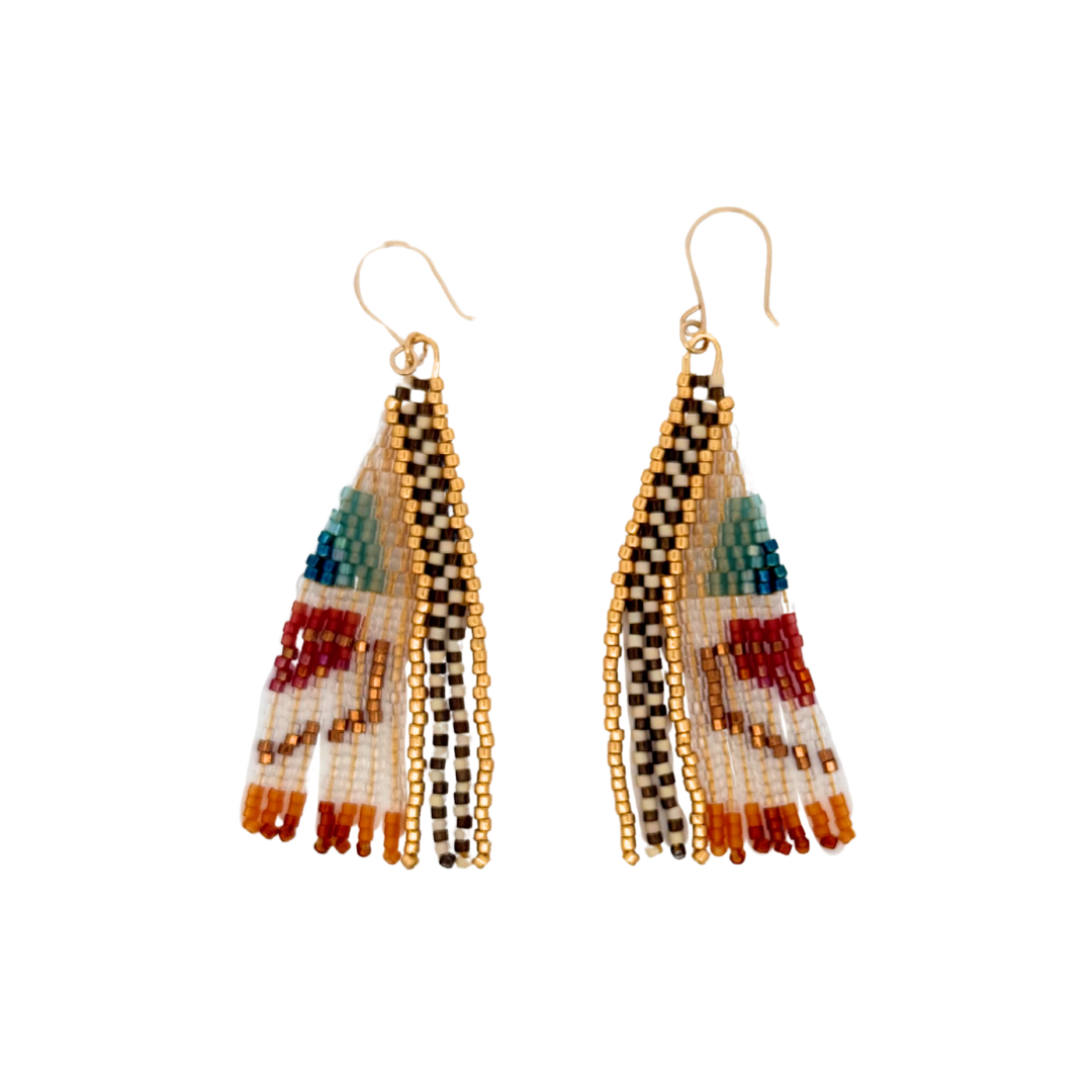 Checkered Multi-Bead Earrings