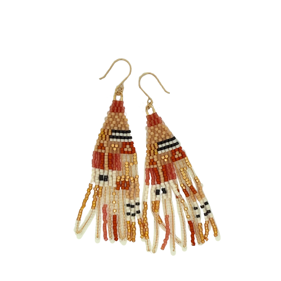 Orange Multi-Bead Earrings
