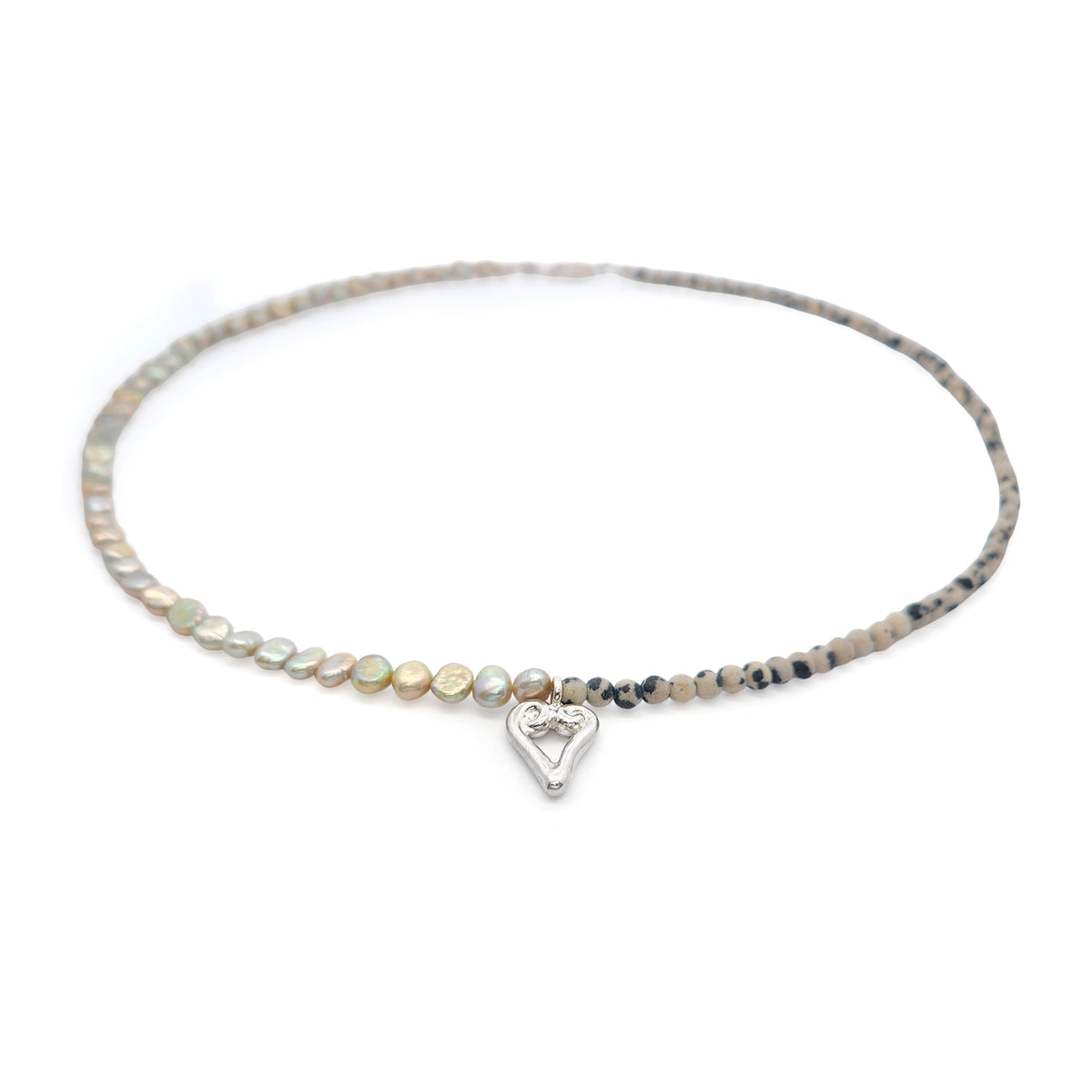 Sterling Silver Heart & Pearl Necklace