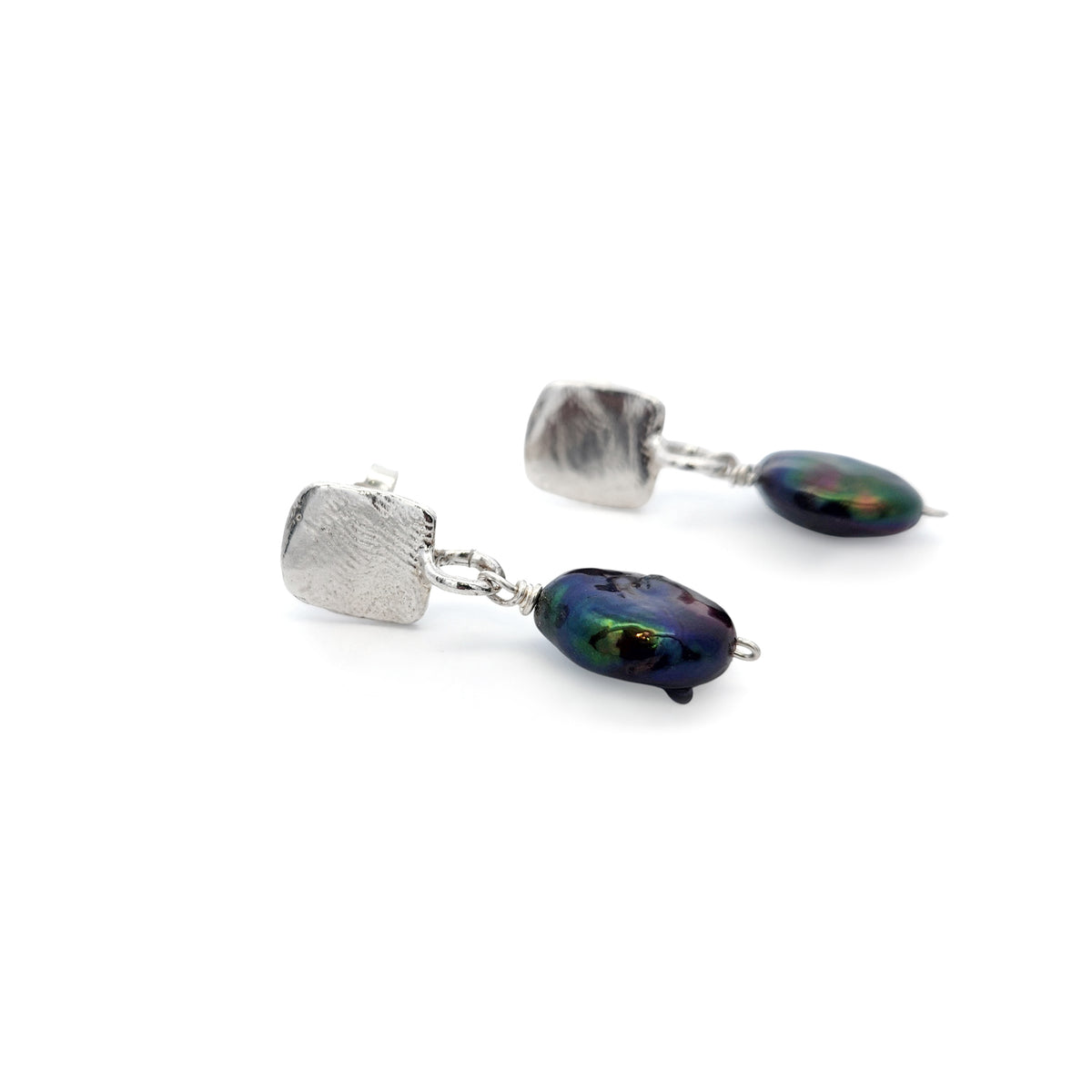 Sterling Silver Coin Pearl Drop Earrings