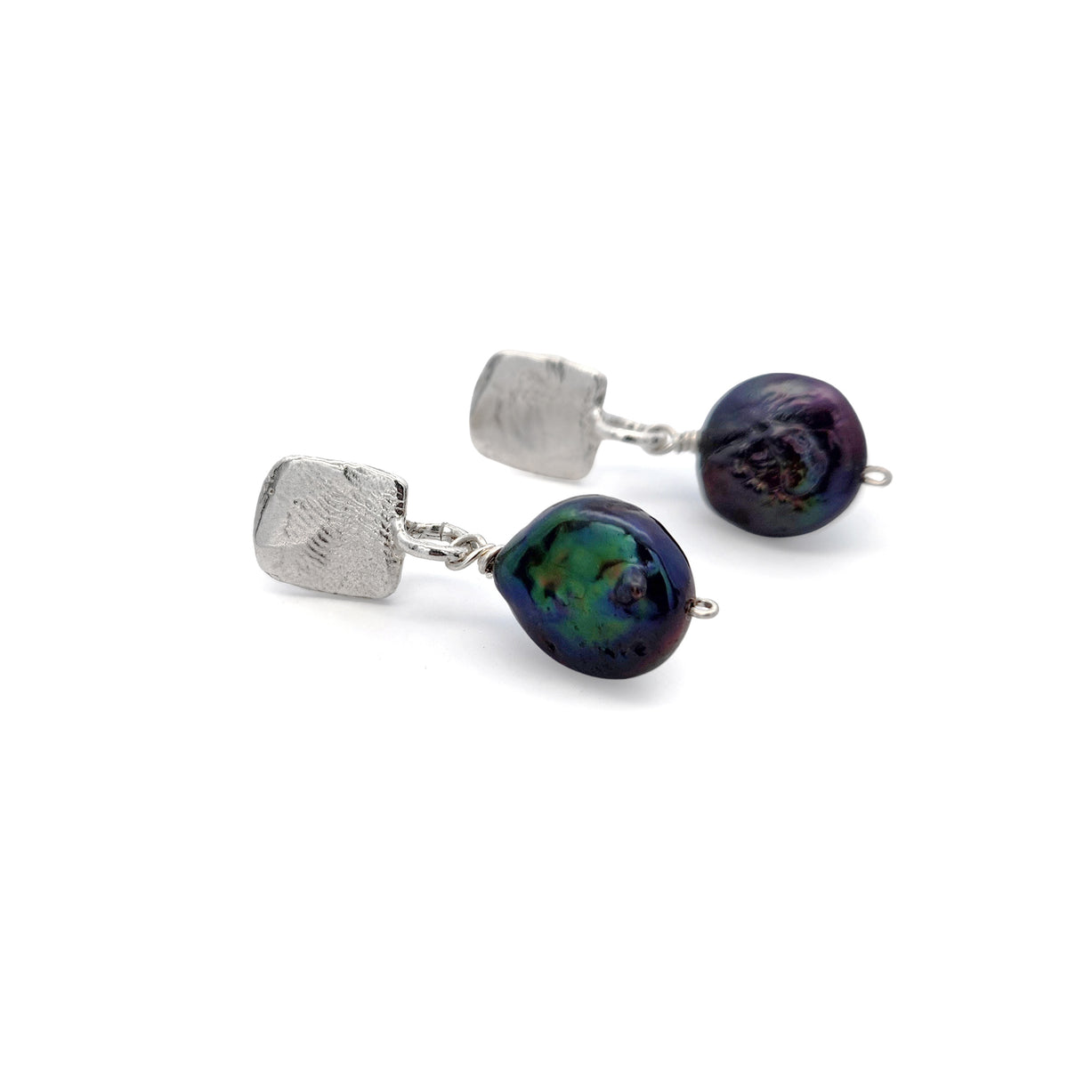 Sterling Silver Coin Pearl Drop Earrings