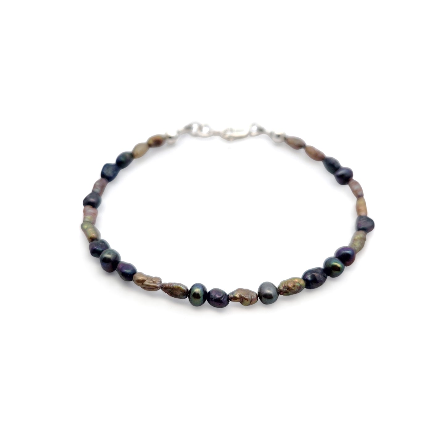 Organic Blue & Green Pearl Bead Bracelet