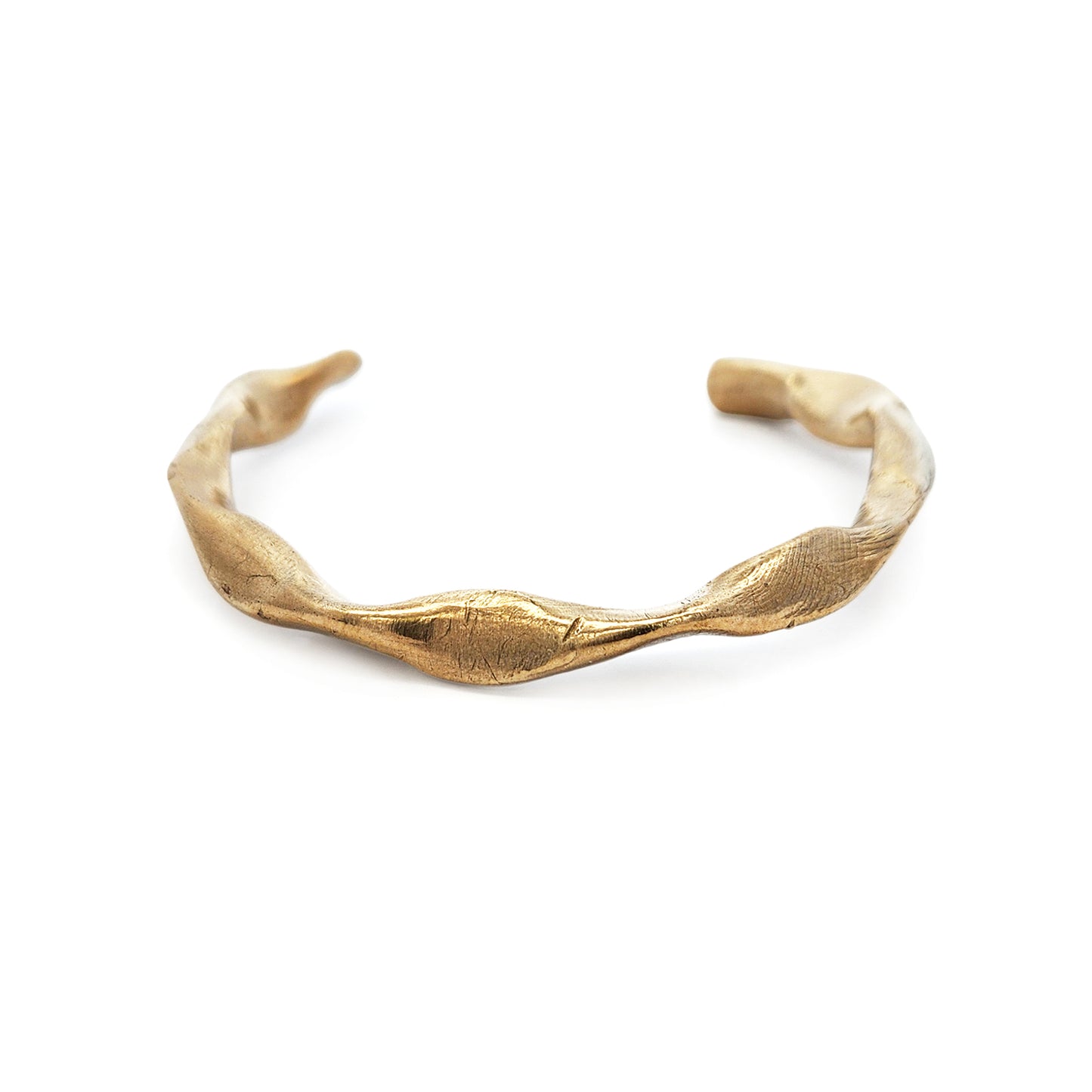 Organic Brass Freeform Open Cuff Bracelet