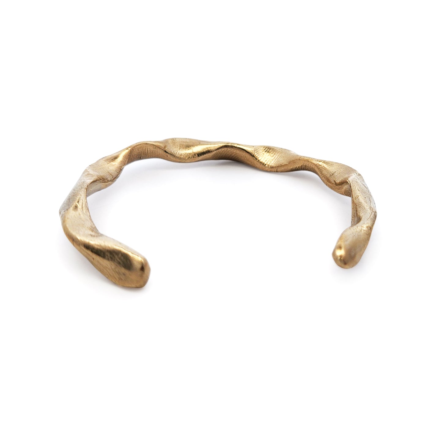 Organic Brass Freeform Open Cuff Bracelet