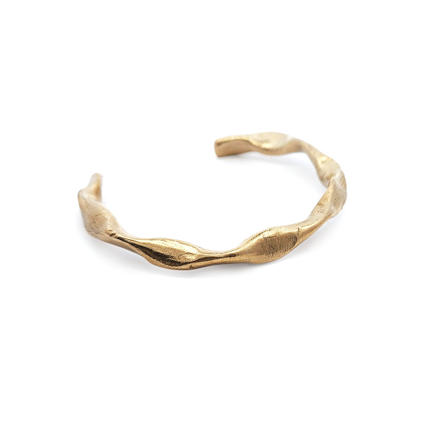 Organic Brass Freeform Open Cuff Bracelet