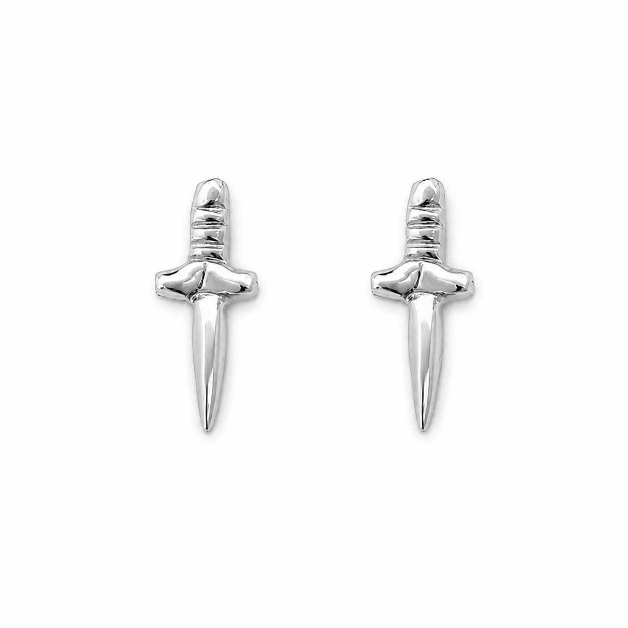Tiny Silver Dagger Studs