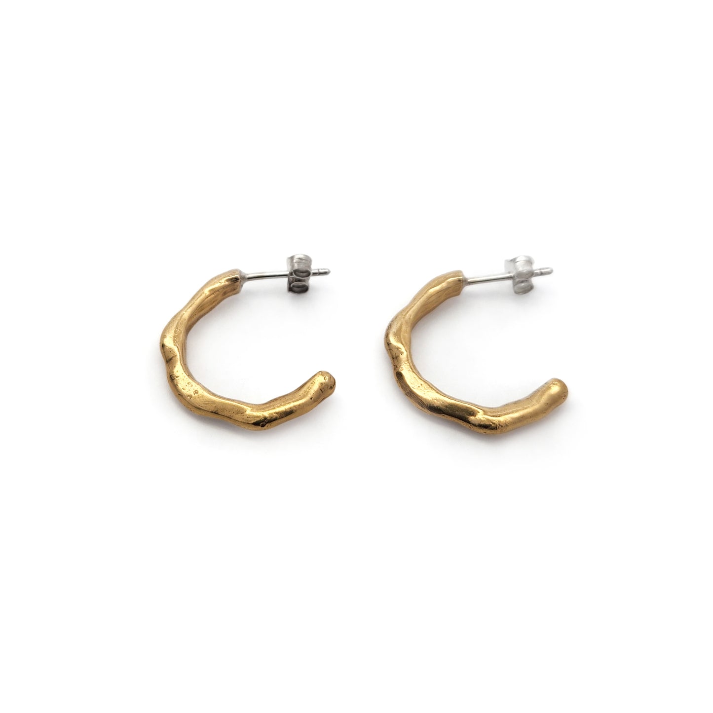 Large Melty Brass Hoops