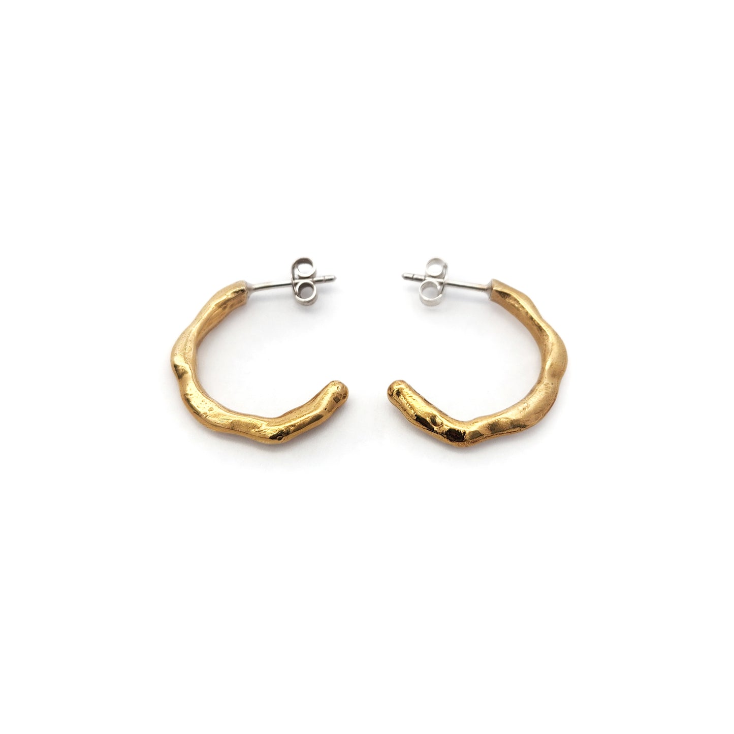Large Melty Brass Hoops