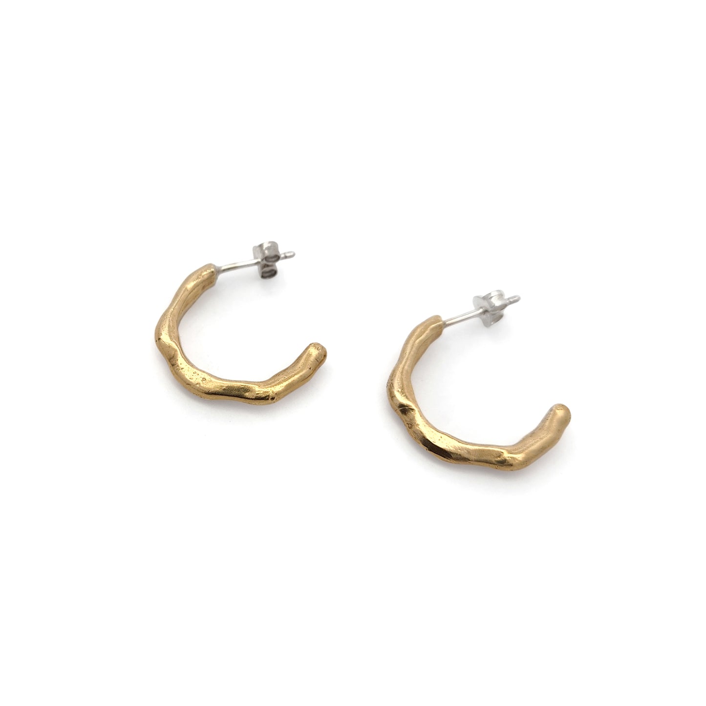 Large Melty Brass Hoops