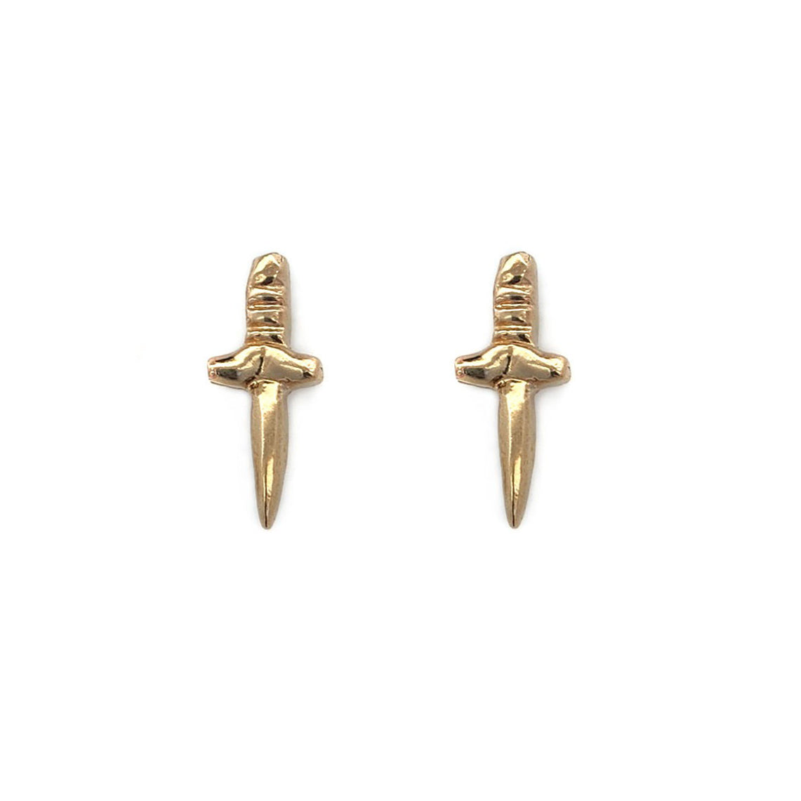 Tiny Brass Dagger Studs