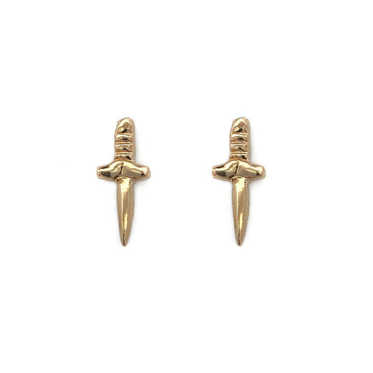 Tiny Brass Dagger Studs