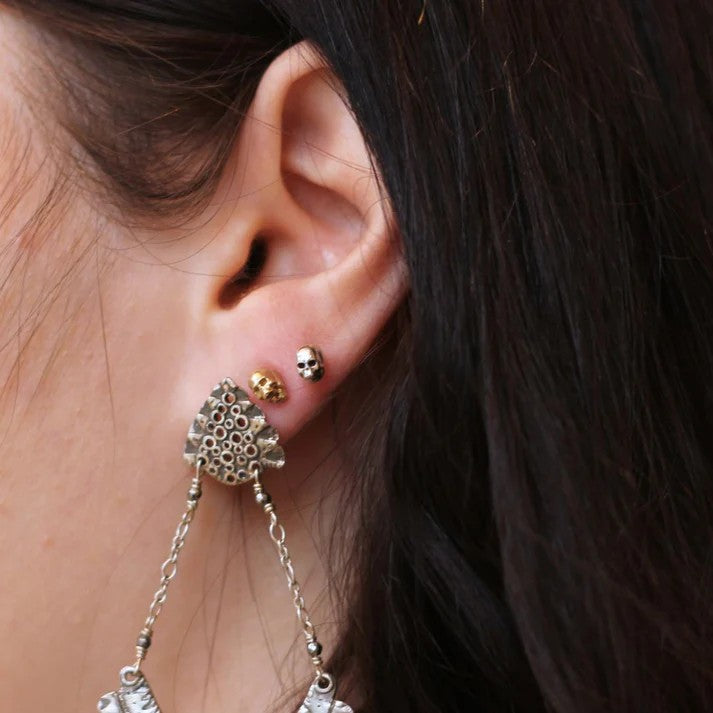 Carved Skull Studs