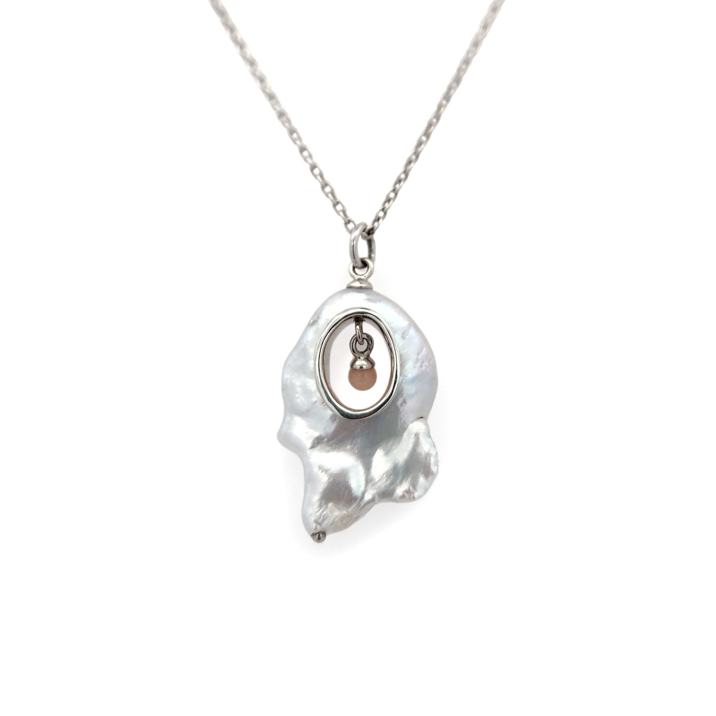 Freshwater Pearl & Coral Pendant