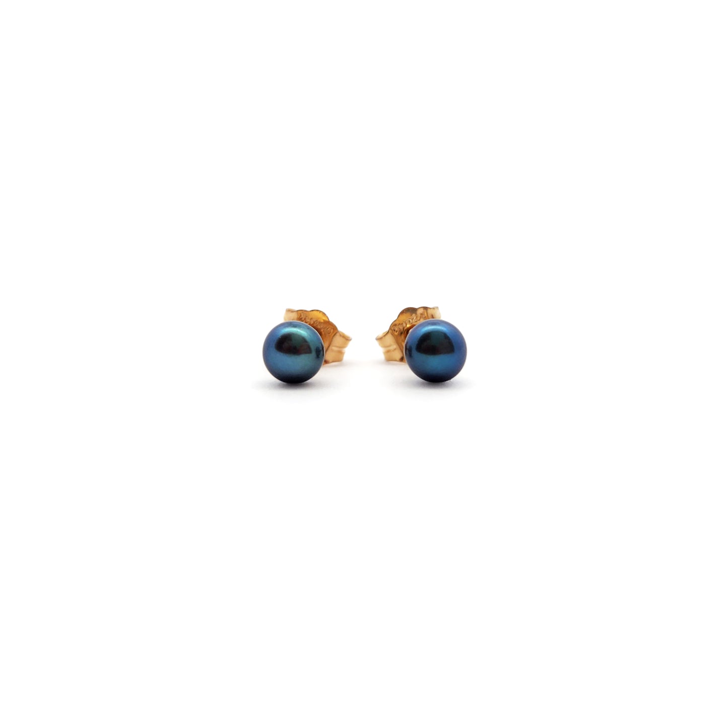 4mm Blue Pearl Stud Earrings