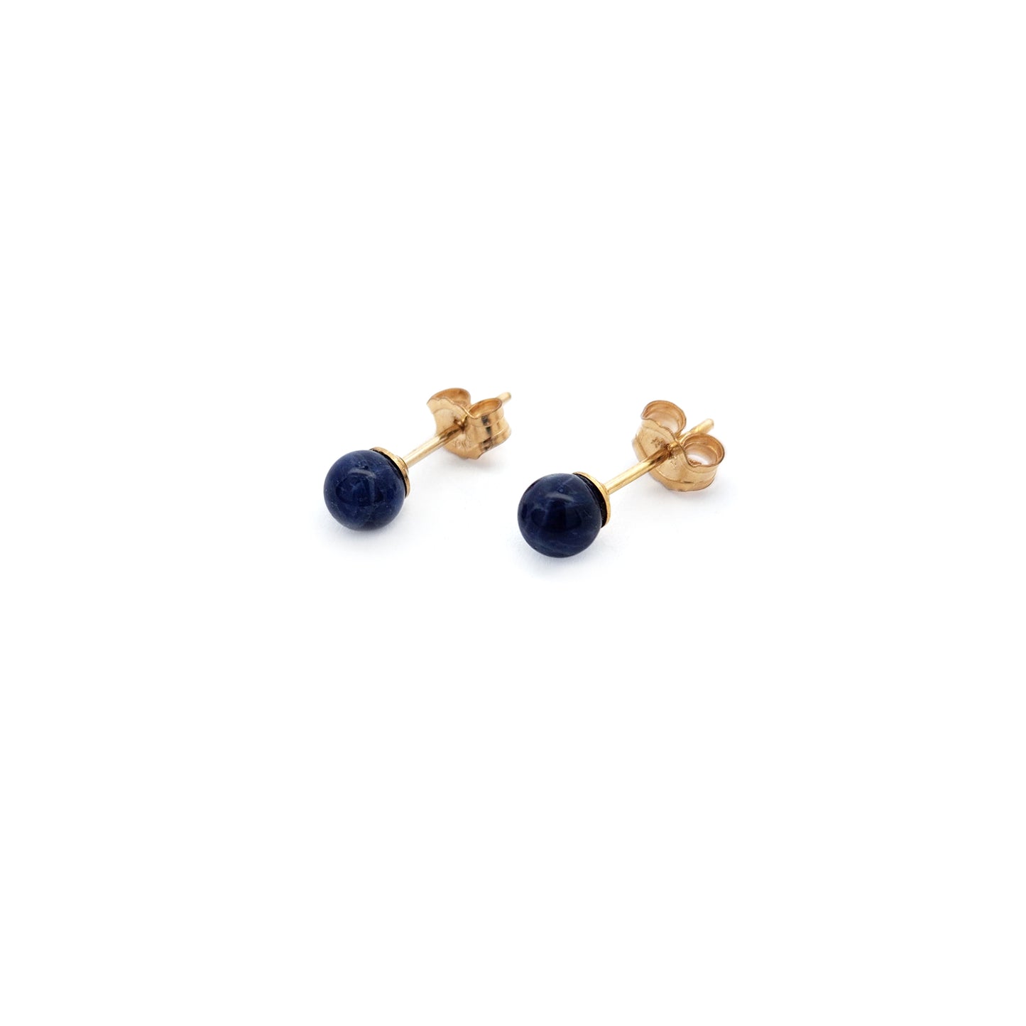 4mm Lapis Stud Earrings