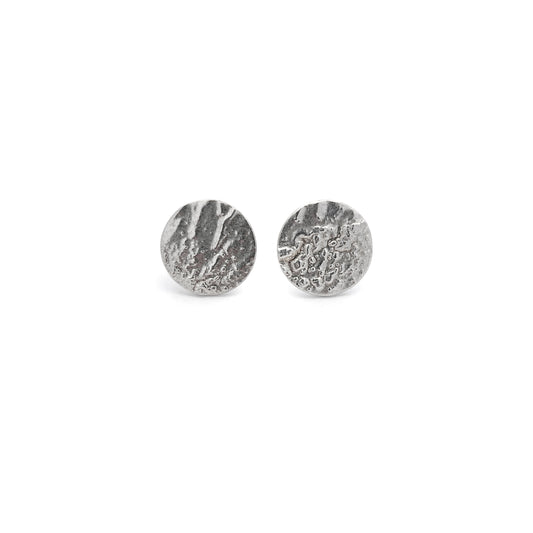 Reticulated Sterling Silver Stud Earrings