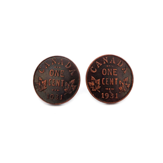 Canadian 1¢ Penny Studs