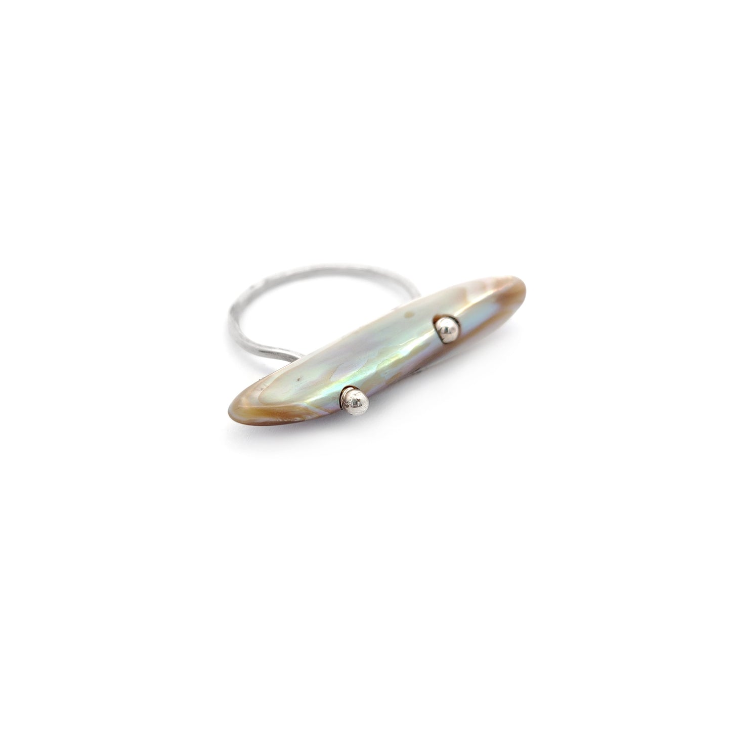 Mother of Pearl Shard Bar Ring