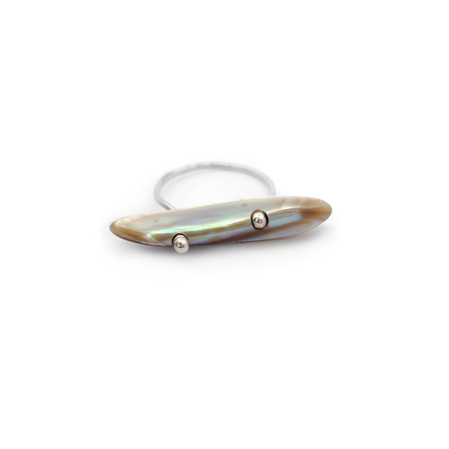 Mother of Pearl Shard Bar Ring