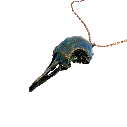Wood Dove Skull Necklace