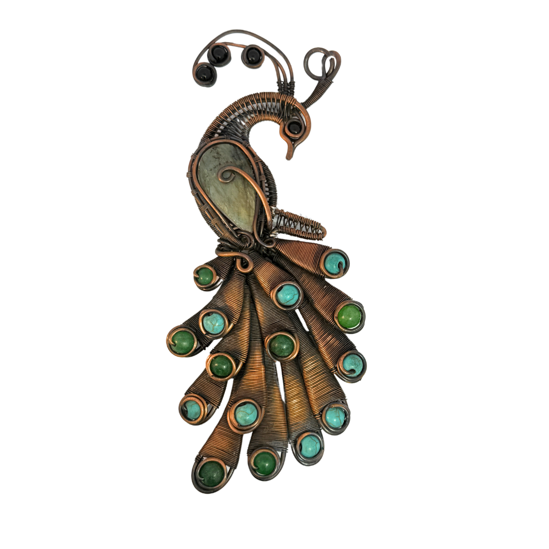 Wire Wrap Peacock Pendant