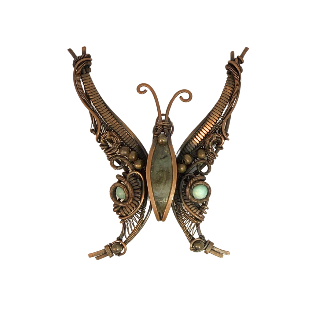 Wire Wrap Labradorite Butterfly Pendant