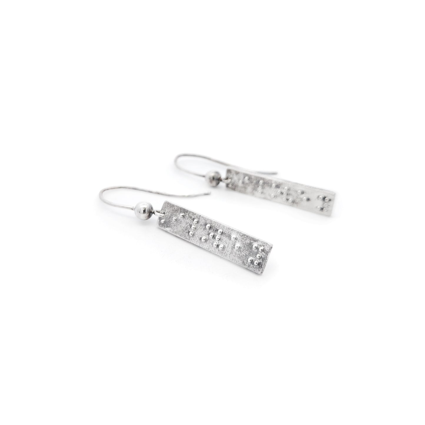 Sterling Silver Braille “I Love You” Earrings