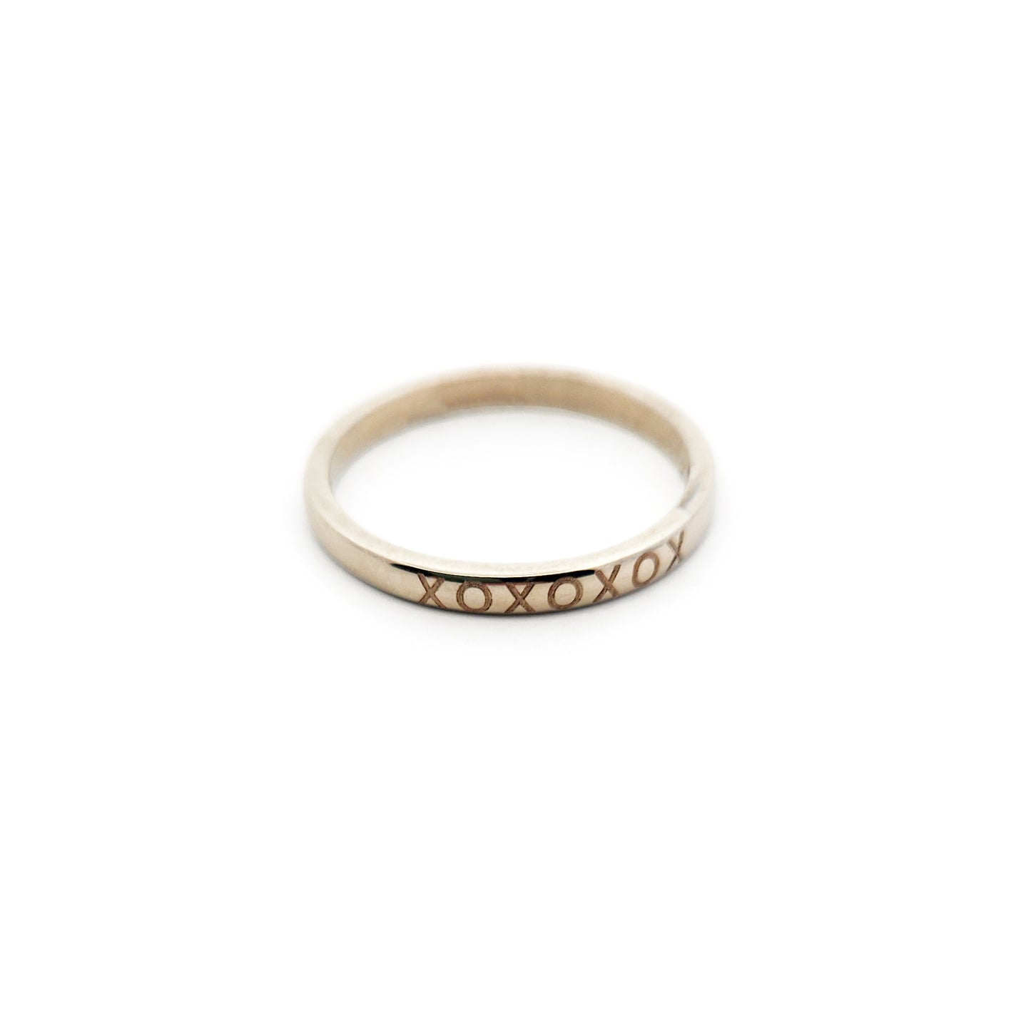 14K Yellow Gold XOXO Engraved Ring