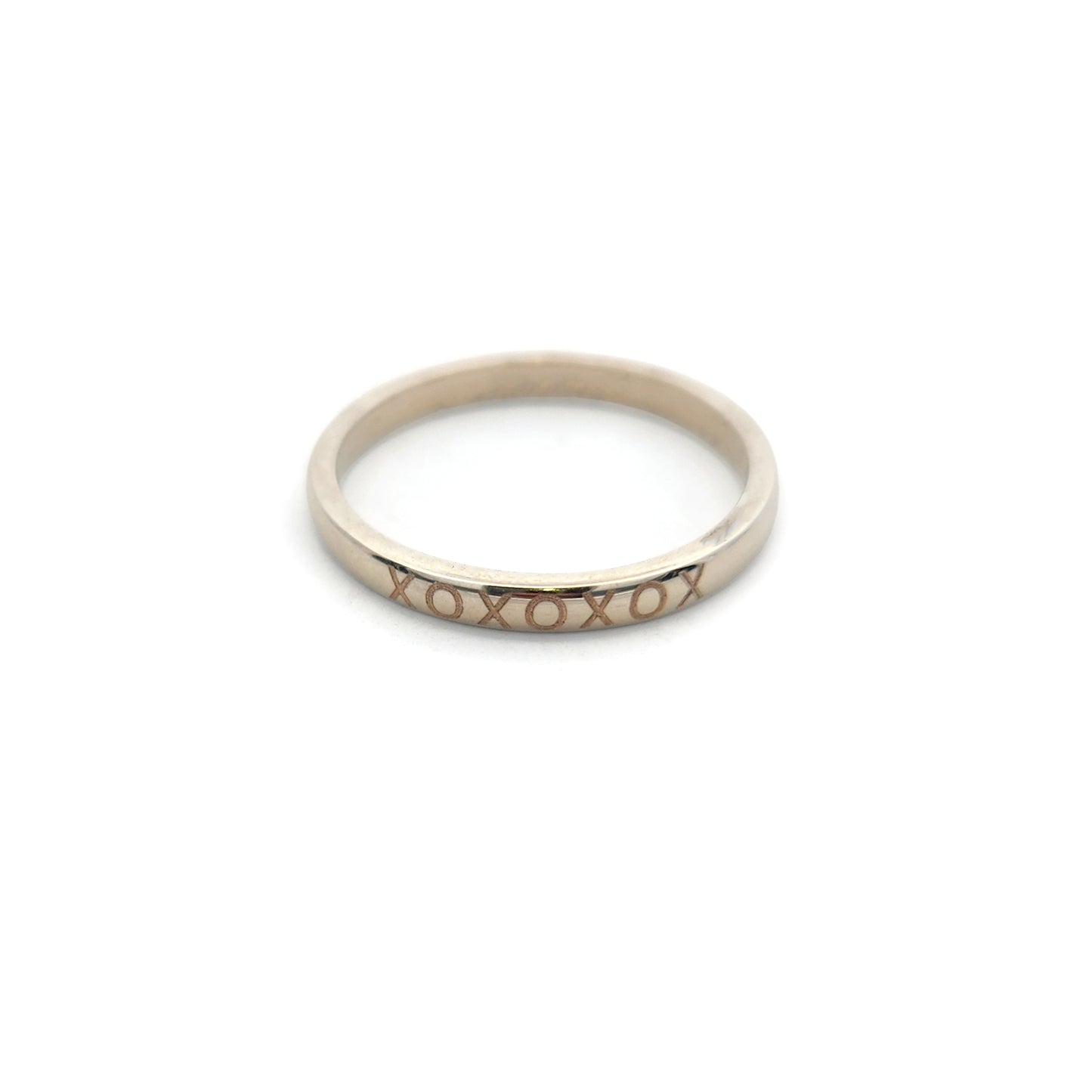 14K Yellow Gold XOXO Engraved Ring