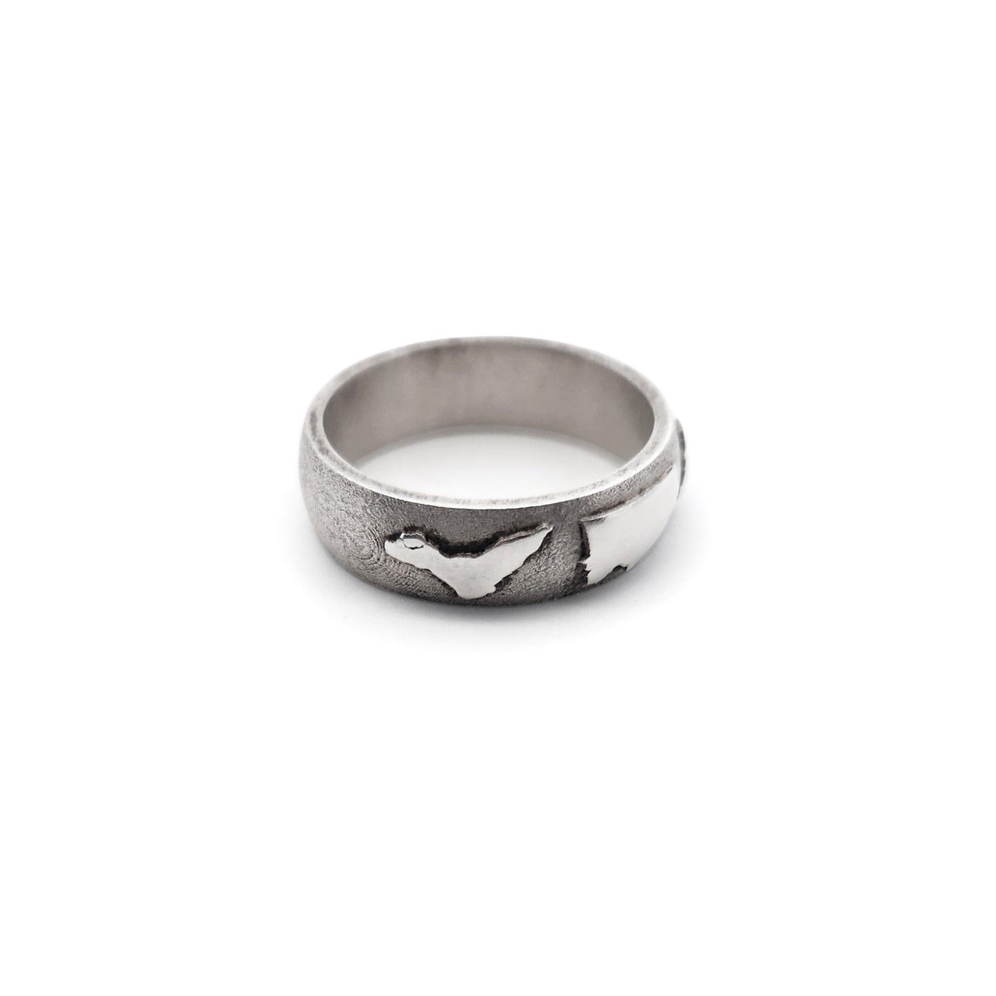 Sterling Silver Raised Engraved Country Ring
