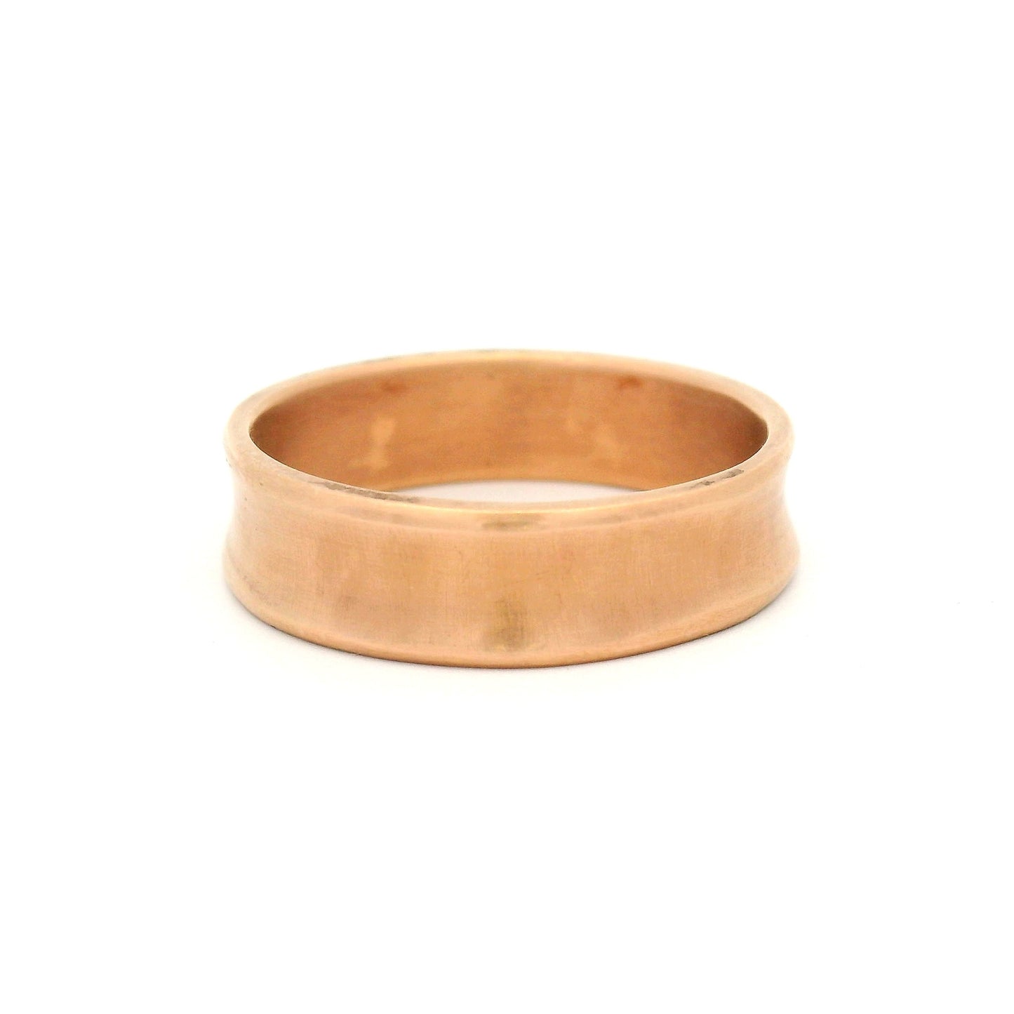 10k Rose 5mm Wide Satin Finish Concave Band